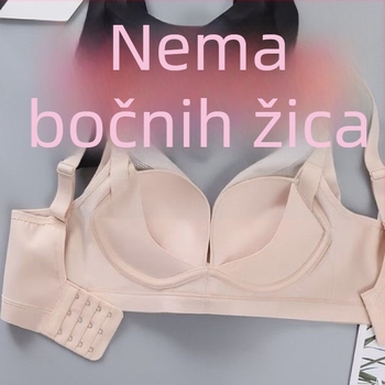 Udoban grudnjak za male grudi, bez žice, bez šavova, bočno skupljanje, čipka, srednja košarica, podesivo podizanje