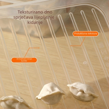 Kutija za knedle i wontone – prehrambena plastika, zatvoren za zamrzavanje, kuhinjsko skladištenje
