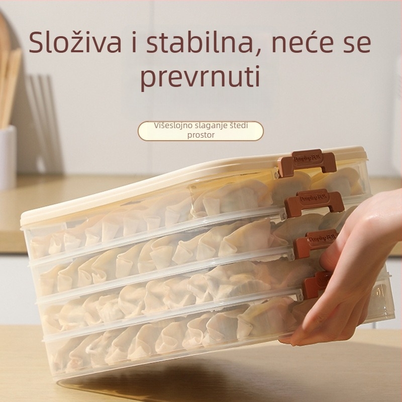Kutija za knedle i wontone – prehrambena plastika, zatvoren za zamrzavanje, kuhinjsko skladištenje