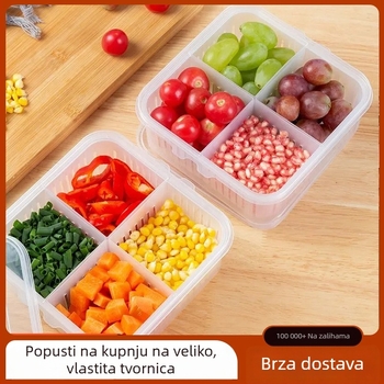 Kuhinjska kutija s četiri odjeljka za luk, češnjak i đumbir; odvodna kutija za svježu hranu