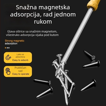 Set odvijača od S2 čelika, izoliran, magnetičan, produžen, s ravnim i križnim vrhom