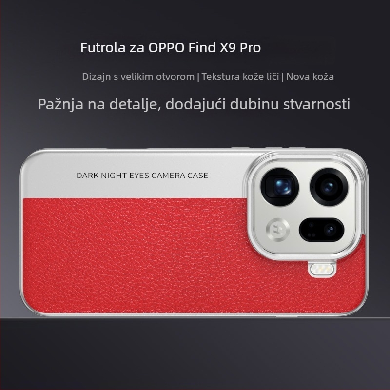 Oppo Find X9 Pro futrola s uzorkom kože liči i X300 zaštitnim pokrovom