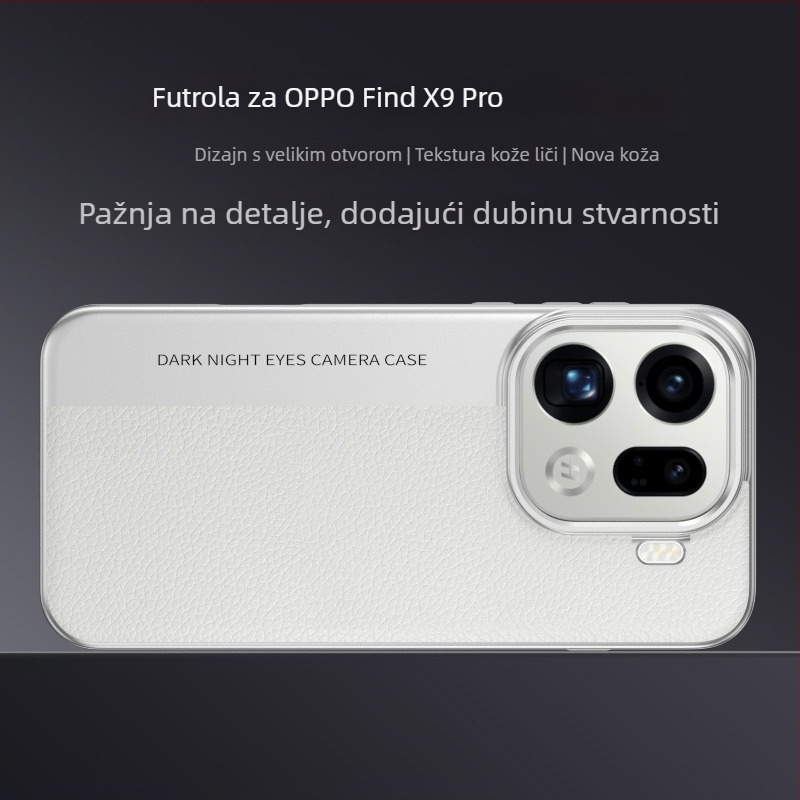 Oppo Find X9 Pro futrola s uzorkom kože liči i X300 zaštitnim pokrovom