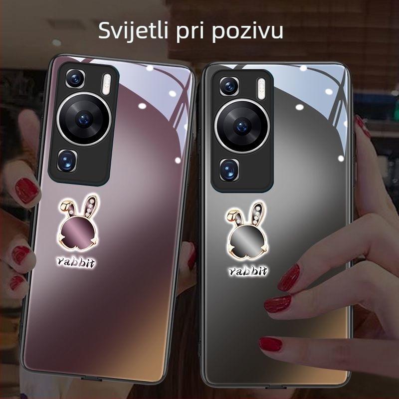 Maska za telefon s motivom zeca u boji šljive, kompatibilna s Oppo Reno13, Reno12 s osvjetljenjem, Reno11 i Reno14 Pro