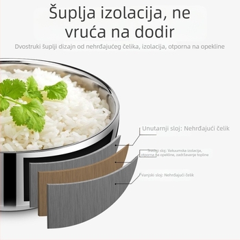 Nehrđajući čelična zdjela s vakuum izolacijom, dvostruko slojna toplinska zdjela za rižu i začine za djecu