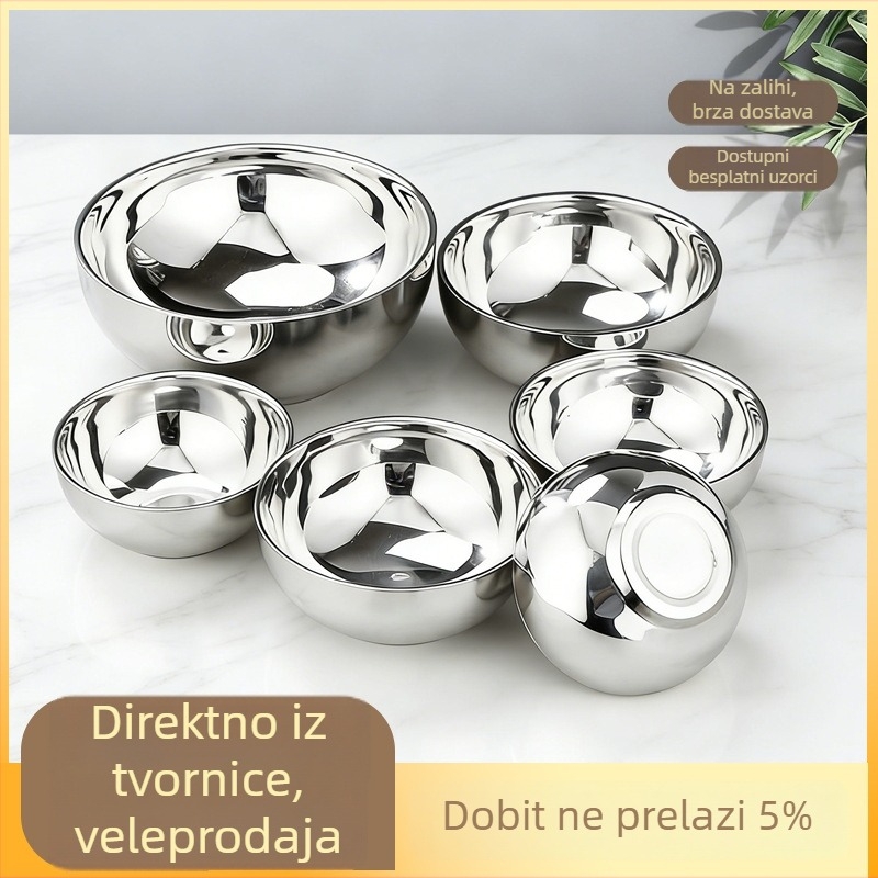 Nehrđajući čelična zdjela s vakuum izolacijom, dvostruko slojna toplinska zdjela za rižu i začine za djecu