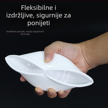 PP plastične jednokratne okrugle zdjele s poklopcem, prehrambene kvalitete, za dostavu i čuvanje, moguć tisk logotipa, catering posude