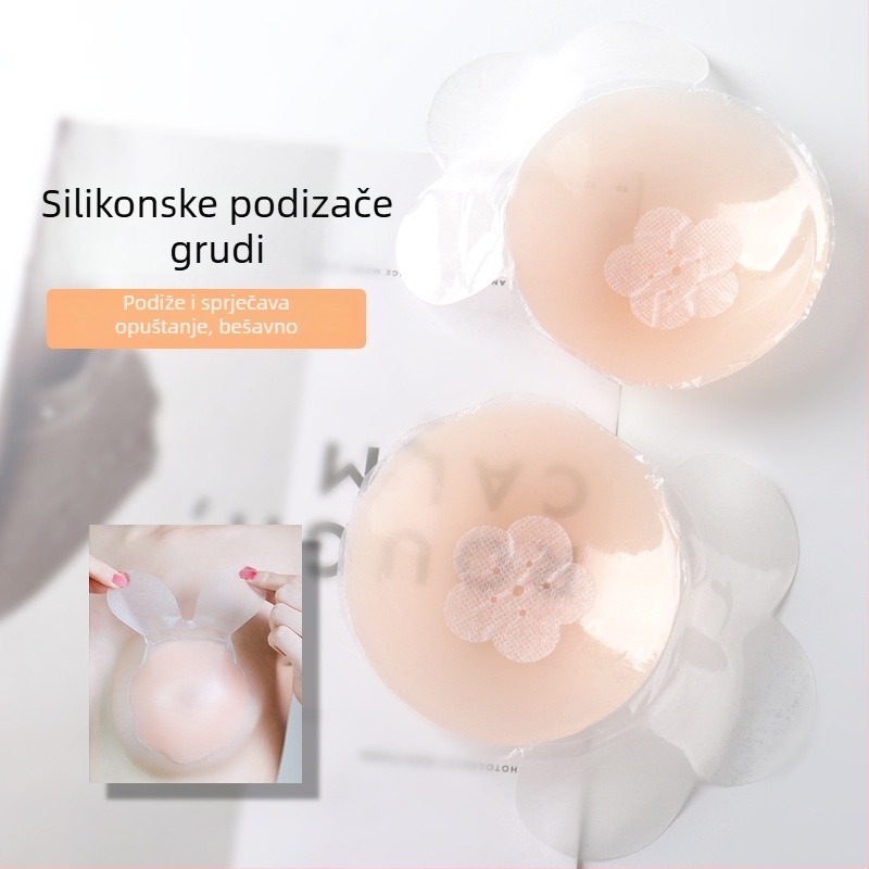 Ženski silikonski naljepnica za grudi s oblikom mačjih ušiju, nevidljiva, bez šavova, za podizanje i pokrivanje bradavica