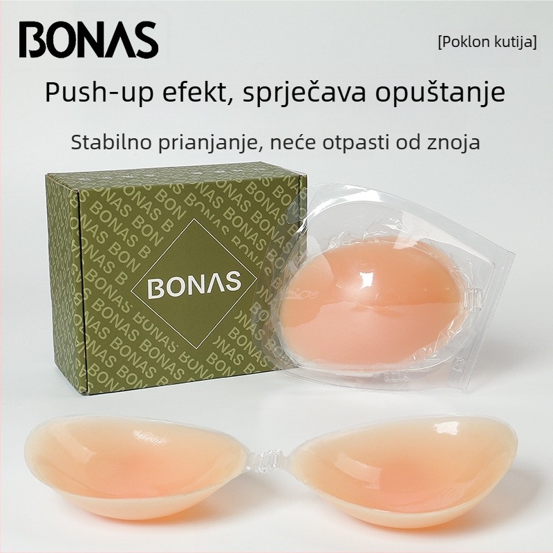 Bonas silikonske nadopune za male grudi – nevidljivi grudnjak za vjenčanu haljinu, podizanje i oblikovanje dekolta, tanak dizajn
