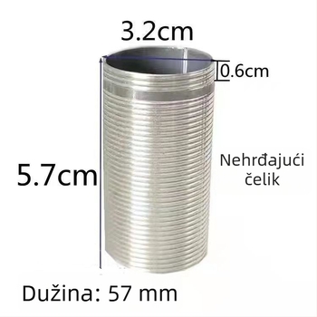 Kuhinjska slavina od nehrđajućeg čelika s toplom i hladnom vodom, fiksna baza i produženi izlaz za umivaonik