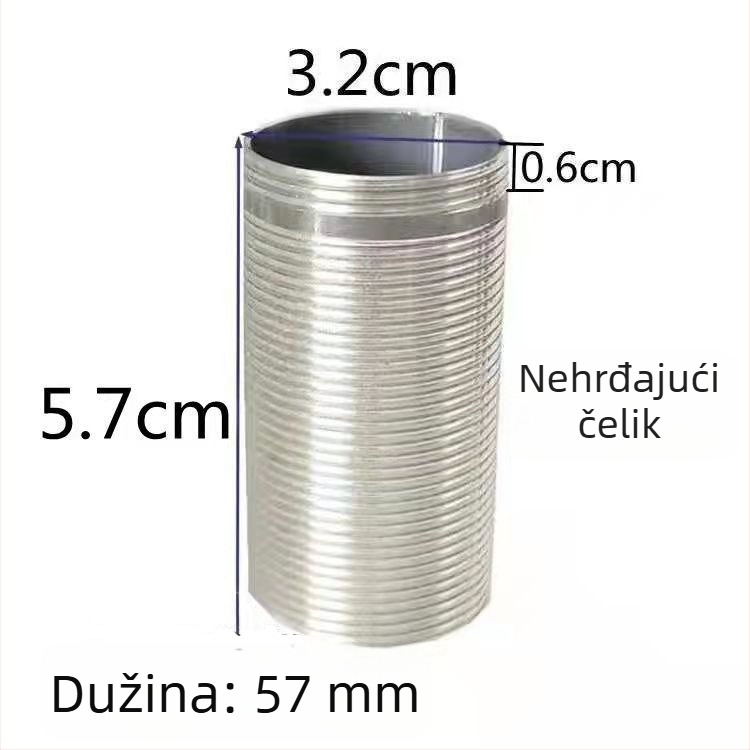 Kuhinjska slavina od nehrđajućeg čelika s toplom i hladnom vodom, fiksna baza i produženi izlaz za umivaonik