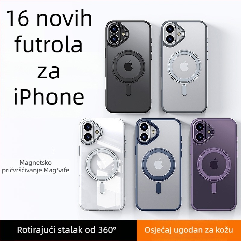 Kućište za iPhone 16 Pro Max s mat završnim premazom i magnetskim držačem za rotaciju od 360°