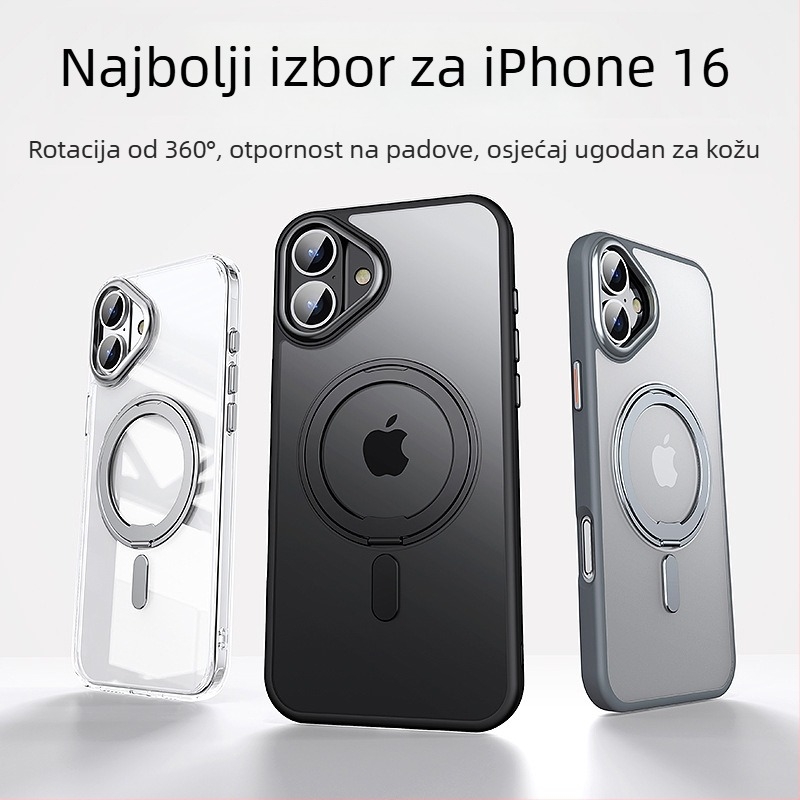 Kućište za iPhone 16 Pro Max s mat završnim premazom i magnetskim držačem za rotaciju od 360°