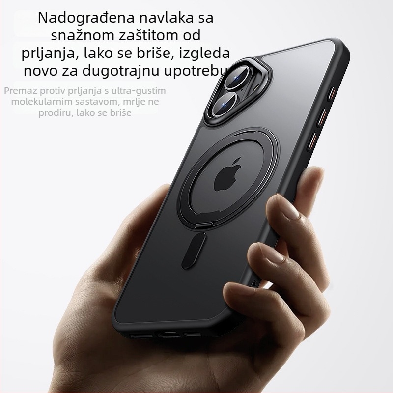 Kućište za iPhone 16 Pro Max s mat završnim premazom i magnetskim držačem za rotaciju od 360°
