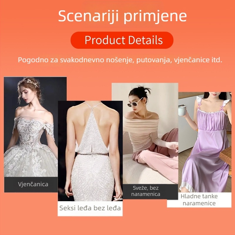 Silicone patch za grudi u obliku školjke, bez naramenica, nevidljiv, debeli push-up