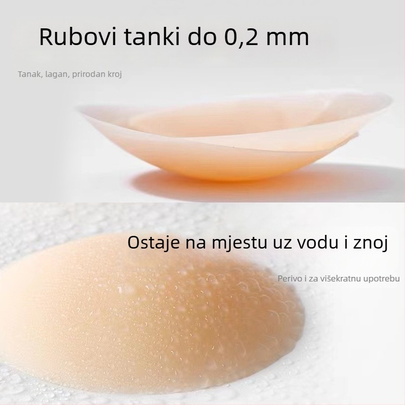 Čvrste silikonske pločice za grudi, za duboki V izrez i haljinu s trakama — nevidljive, bez šavova