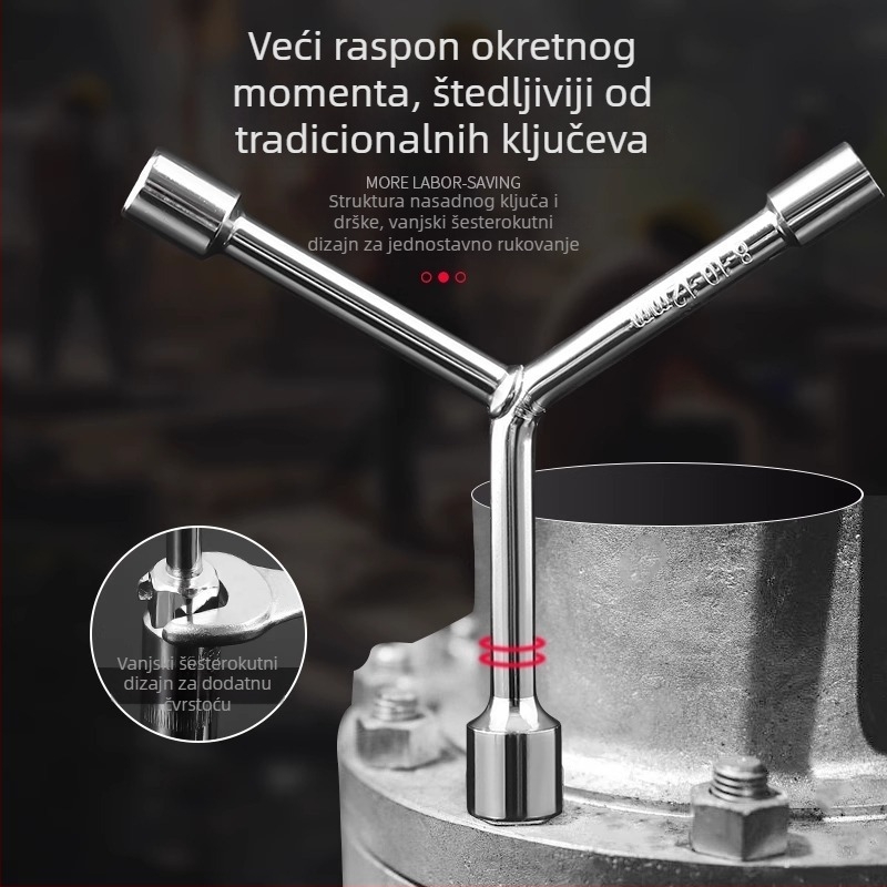 Prošireni Y-oblik višefunkcionalni ručni alatni set s nastavcima za motocikle