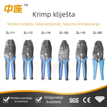 Klešta za hladno presovanje terminala, mali ručni električarski alat, tubusna vrh s bakrenim vrhovima, višenamjensko spajanje