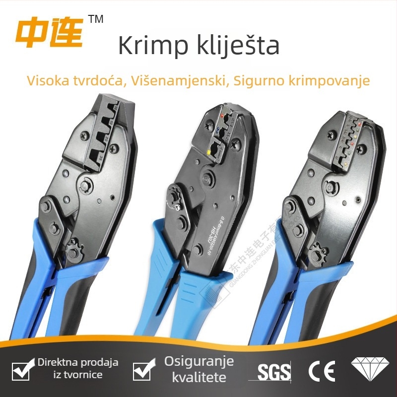 Klešta za hladno presovanje terminala, mali ručni električarski alat, tubusna vrh s bakrenim vrhovima, višenamjensko spajanje