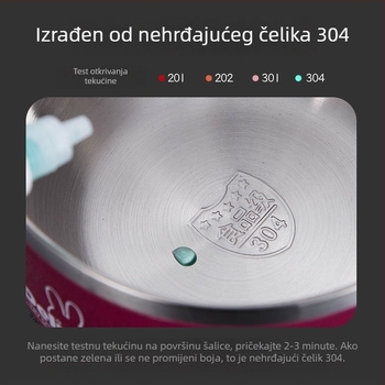 Izolirana zdjela za obrok od nehrđajućeg čelika, velika kapaciteta, za studente i uredske djelatnike