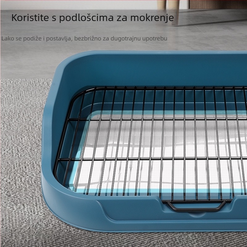 Psi toalet s čeličnim okvirom za male pse — posuda za urin i posuda za pijesak za velike pse
