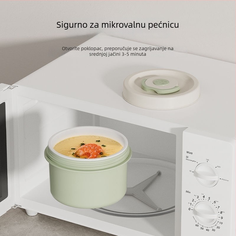 Izolirana kutija za ručak s keramičnim višeslojnim unutarnjim dijelom, mikrotalasna kompatibilna, za ured