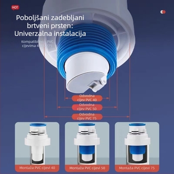 Kuhinjski odvodni cijev s pet izlaza, protiv mirisa, višefunkcijski pretfilter i trostruki spoj za čistu vodu i perilicu posuđa
