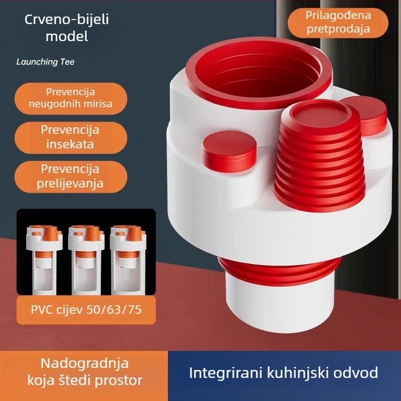 Kuhinjski odvodni cijev s pet izlaza, protiv mirisa, višefunkcijski pretfilter i trostruki spoj za čistu vodu i perilicu posuđa