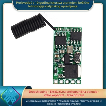 Core rice Bežični modul prekidača s daljinskim upravljanjem za automobil – DC 3.7V, 5V, 9V, 12V i 24V, jednokanalan mini LED prekidač