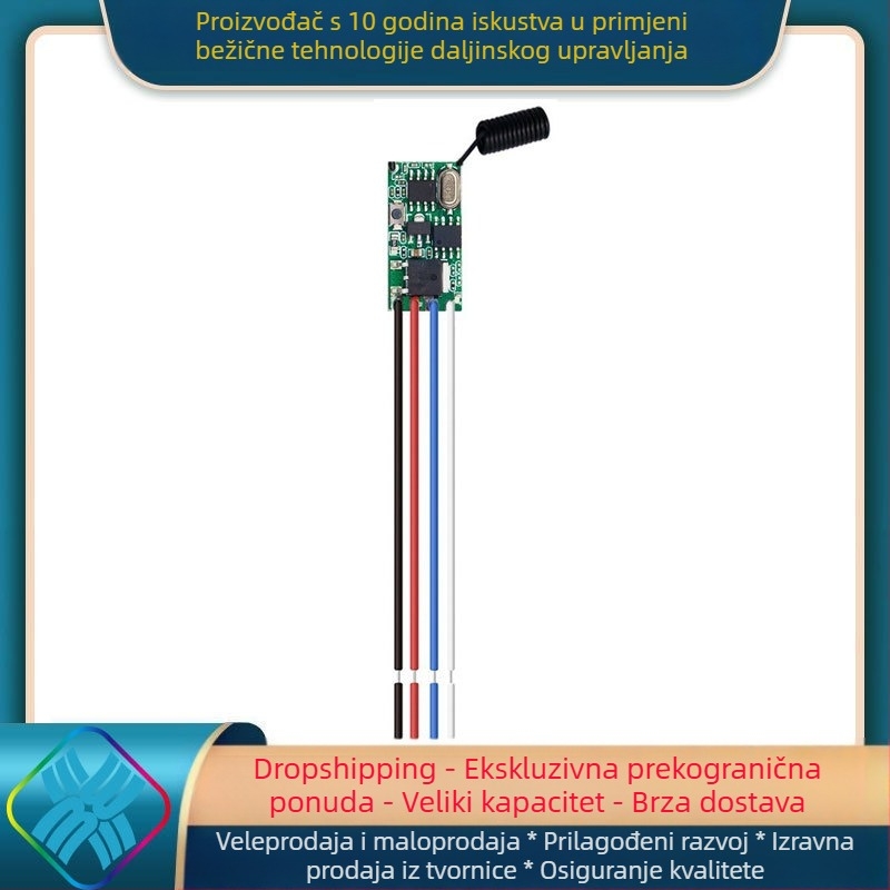 Core rice Bežični modul prekidača s daljinskim upravljanjem za automobil – DC 3.7V, 5V, 9V, 12V i 24V, jednokanalan mini LED prekidač