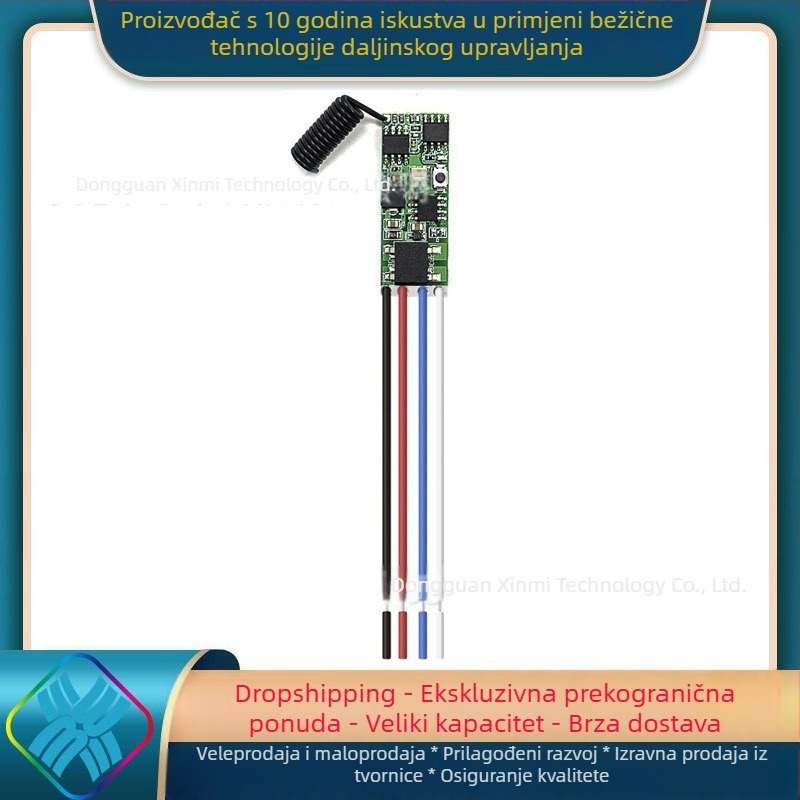 Core rice Bežični modul prekidača s daljinskim upravljanjem za automobil – DC 3.7V, 5V, 9V, 12V i 24V, jednokanalan mini LED prekidač