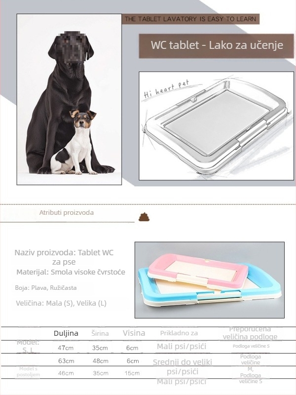 Toalet za pse – posuda za male i srednje pse (Toy Poodle, Bich Frisé i Border Collie)
