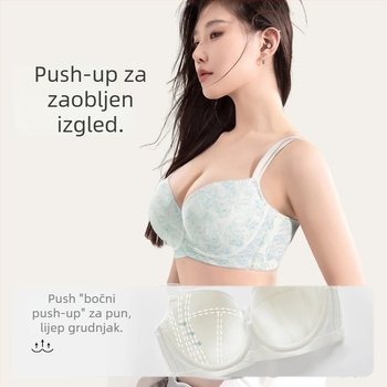 Sutien za velike grudi, s žicom, košarice 3/4, tanak dizajn, push-up, anti-sag, podesive naramenice, plus veličina