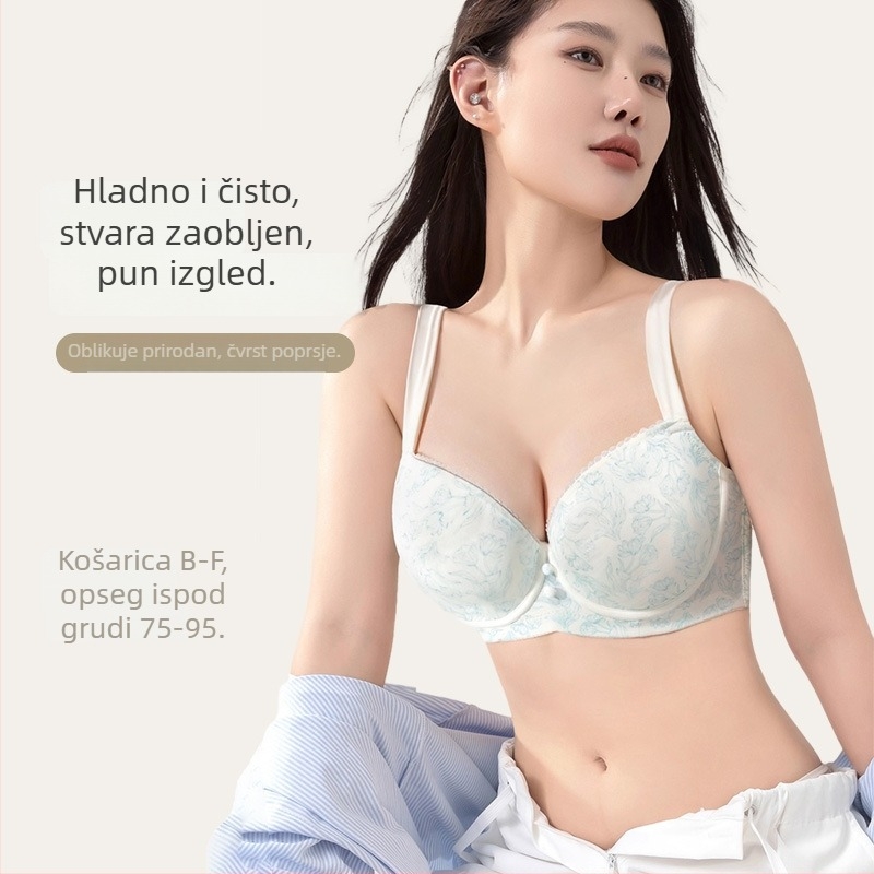 Sutien za velike grudi, s žicom, košarice 3/4, tanak dizajn, push-up, anti-sag, podesive naramenice, plus veličina