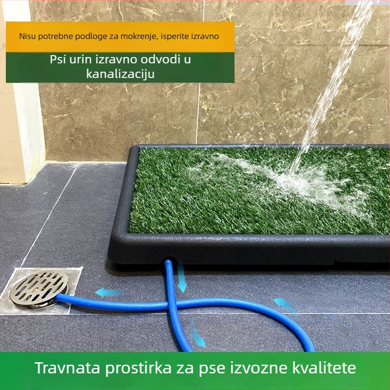 Toalet za kućne ljubimce na travnjaku u stilu ladice, s vodičem za mokrenje i odvodnom pregradom za psa