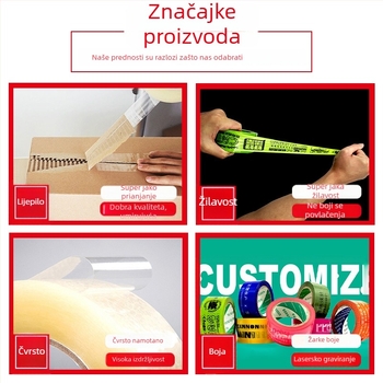 Prozirna ambalažna traka s prilagođenim logotipom, otiskom u boji i QR kodom