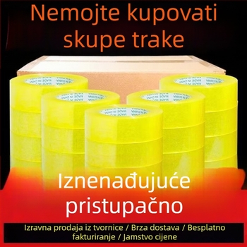 Velika rola ljepive trake za pakiranje, prozirno bež boje, jaka ljepivost, za zatvaranje kutija, širina 4,35 cm