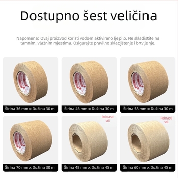 Vlažna ljepljiva traka od kraft papira, visoke viskoznosti, vodom aktivirana, za okvirivanje, kinesko slikanje i akvarel, za pisanje