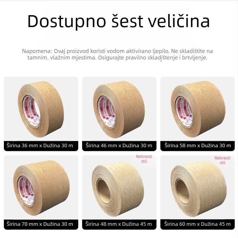 Vlažna ljepljiva traka od kraft papira, visoke viskoznosti, vodom aktivirana, za okvirivanje, kinesko slikanje i akvarel, za pisanje