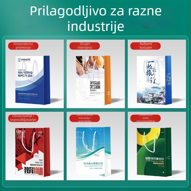 Prilagođene tote vrećice, papirnate vrećice i darovne vrećice, debeli kraft papir, bijeli karton, vrhunska tiskana logotipa, šarene ambalažne vrećice