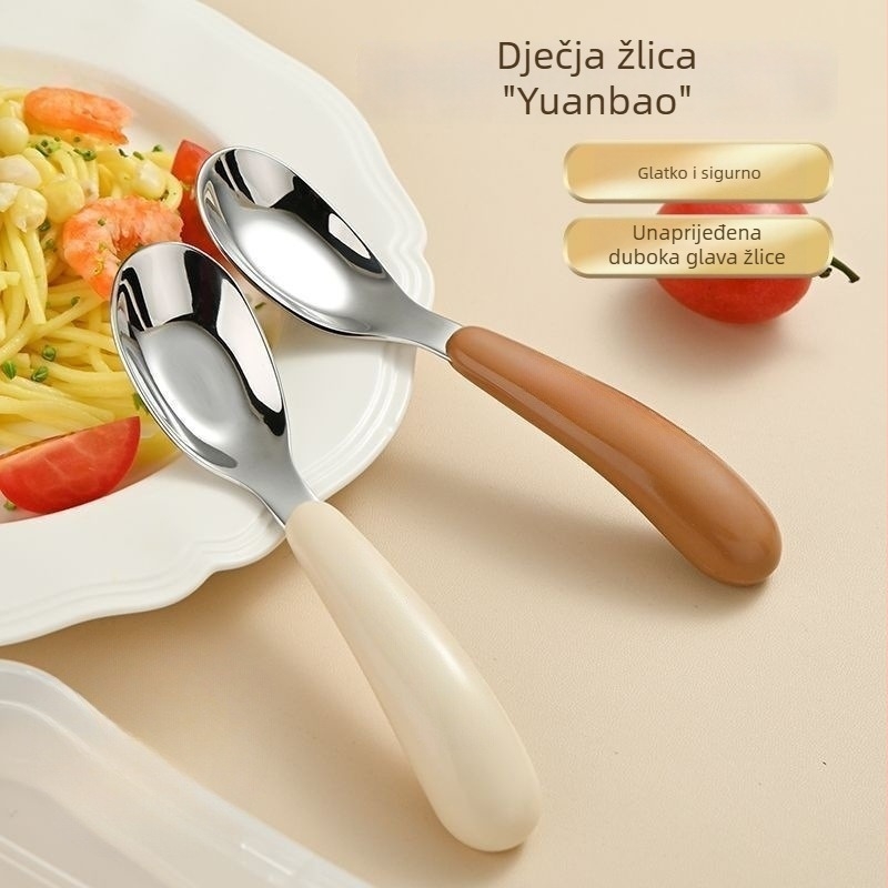 Set dječjeg posuđa od nehrđajućeg čelika – prenosni, s cartoon dizajnom, žlica i vilica za bebe, spremnik hrane