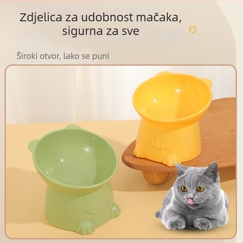 Macaron dizajn visoka zdjela za mačke s potporom za vrat, sprječavanje prevrnutja, posuđe za hranjenje kućnih ljubimaca