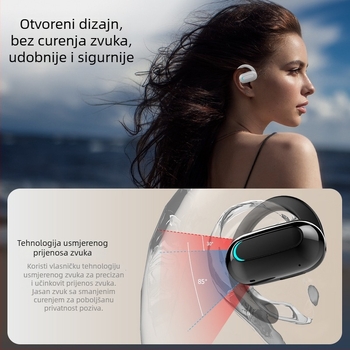 F9 Bluetooth slušalice, rotirajući držač za uho, bežične, otvorenog dizajna, sportske slušalice s dugim trajanjem baterije