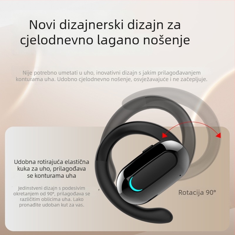 F9 Bluetooth slušalice, rotirajući držač za uho, bežične, otvorenog dizajna, sportske slušalice s dugim trajanjem baterije