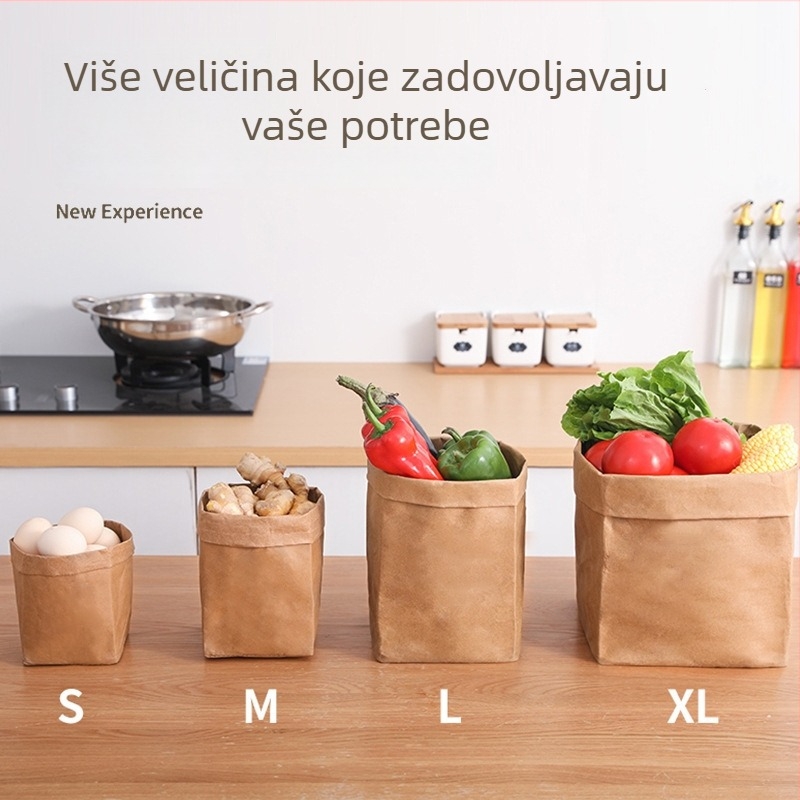 Periva kraft papirna torba za skladištenje – kuhinja i hladnjak, namirnice i povrće, višenamjenska