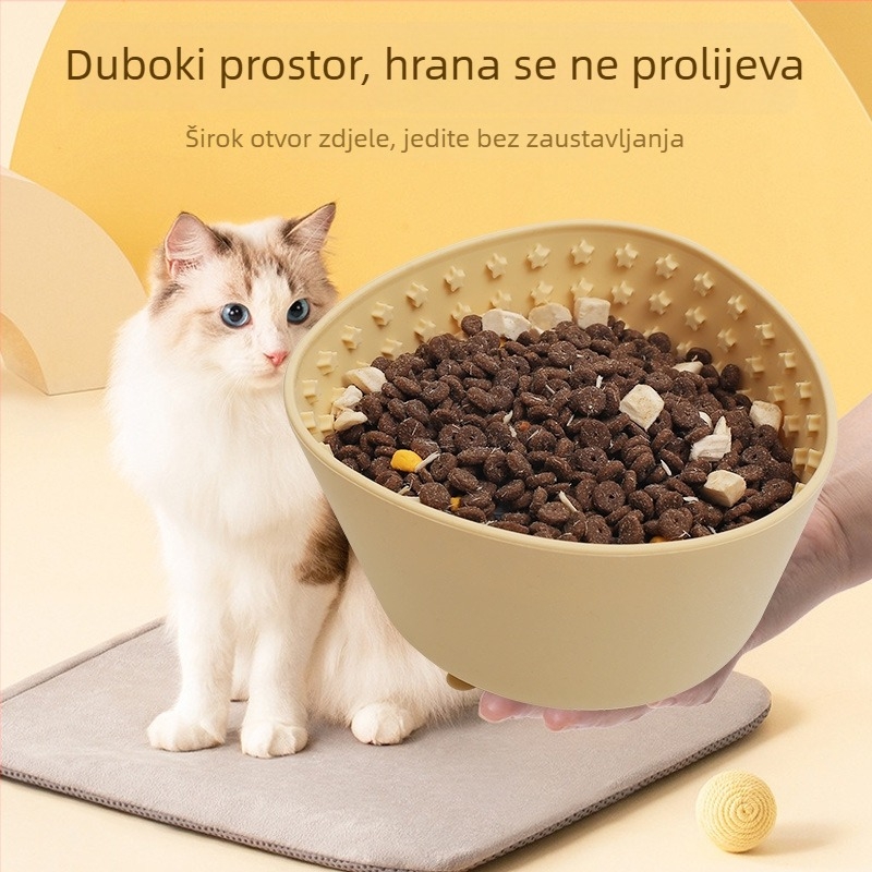 Namjenska posuda za hranu kućnih ljubimaca od prehrambenog silikona, protiv prevrnutja, za mačke i pse