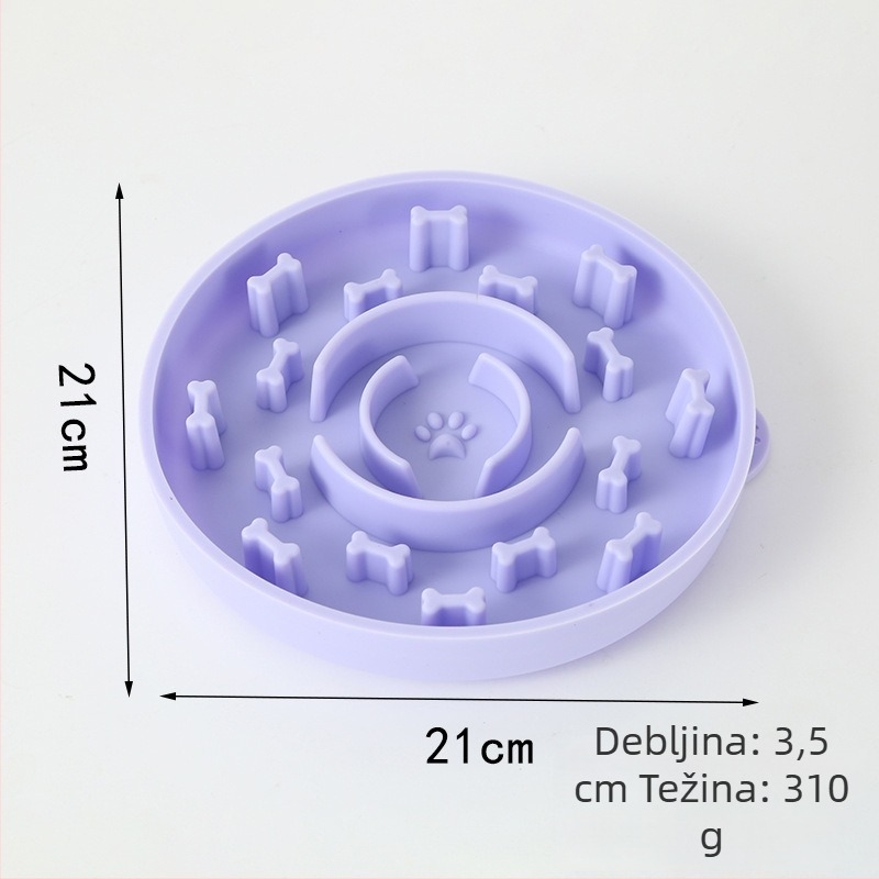 Silikonska posuda za sporo hranjenje kućnih ljubimaca, okrugla zdjela za lizanje mačaka i pasa