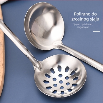 Nehrđajući čelična kašika sa cedilom i dugim držačem, male i velike veličine, za juhe i kašu, kuhinjski set za dom i poslovnu upotrebu