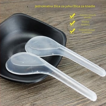 Jednokratna žlica S103, prozirna plastična žlica, deblja verzija, za kinesku dostavu