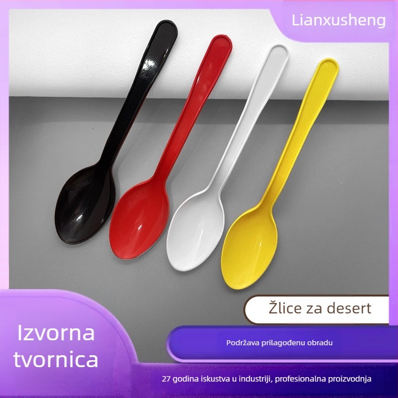 Deblja jednokratna žlica za desert, plastična žlica za kašu i rižu, praktična za dostavu